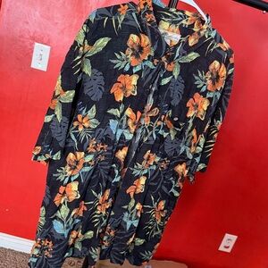 Joe Marlin Hawaiian Shirt Mens XXL Floral Short Sleeve  Barley Worn